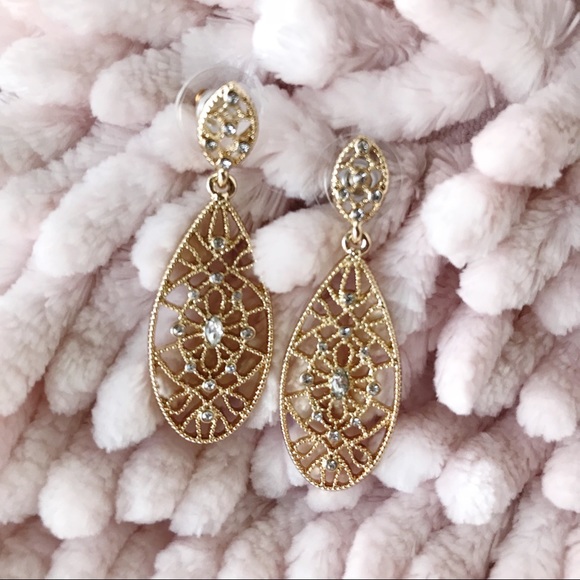 Loft Gold Tone Post Earrings - Picture 6 of 6